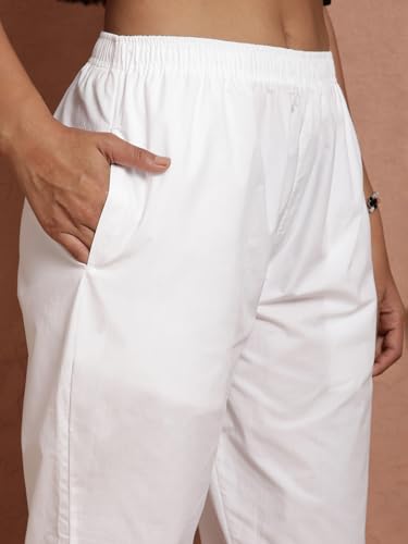 Image of TWIN BIRDS Kurti Pant for Women | 100% Woven Cotton Trousers | Comfortable Straight Fit | Functional Pocket | Daily Ethnic & Casual Wear