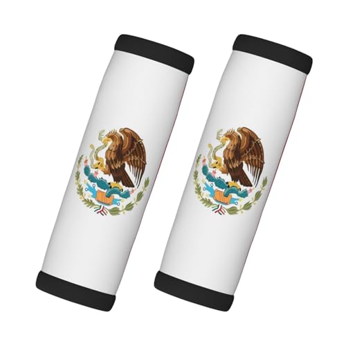 2 Pcs Luggage Handle Wraps, Flag of Mexico Print Grip Handle Cover/Travel Bag Identifier for Suitcase Accessories