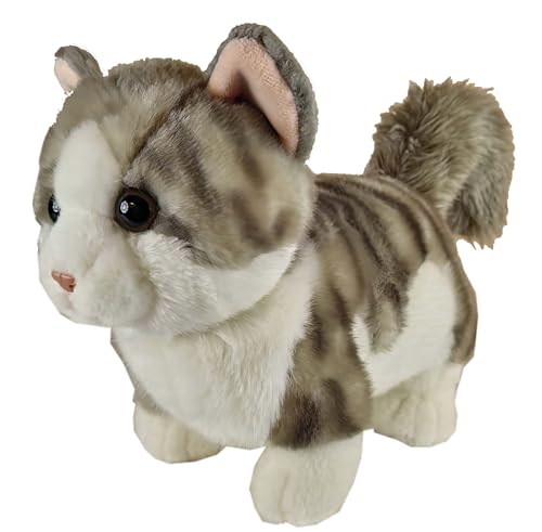 Peluche tigrée cadeau de naissance tigre blanc gris HEUNEC