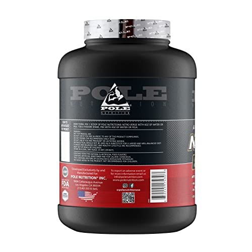 Image of Pole Nutrition Nitro Verge Advanced Whey | Isolate Proteins | Rich Chocolate Flavor | 5lbs, 76 Servings (2268g) - Elevate Your Fitness with Premium Whey Isolate