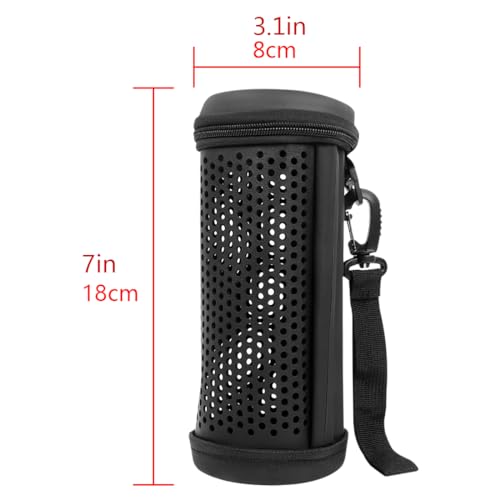 Image of Geekria Pendant Speaker Case Cover, Compatible with JBL FLIP 5 Case, Protective Waterproof Soft Skin, Replacement Bluetooth Speakers Travel Carrying Case with Keychain Hook (Black)