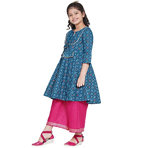 Image of Bitiya By Bhama Girl's Cotton Blend Kurta & Palazzo
