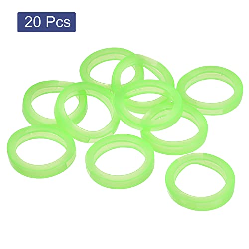 PATIKIL Key Cap Cover Rings, 20Pcs 28mm Keys Identifier Coding Tags Silicone Sleeve for Office House Apartment Green - Image 3