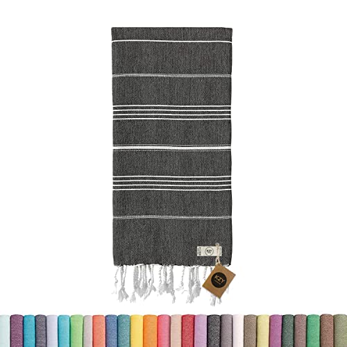 Turkish Beach Towel, 100x180cm Large Turkish Hammam Peshtemal Towel, Super Absorbent, Quick Dry, Sand Free, Lightweight