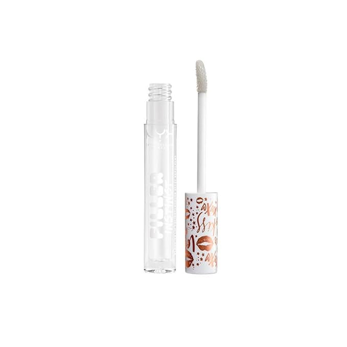 NYX PROFESSIONAL MAKEUP Filler Instinct Plumping Lip Polish, Lip Plumper Gloss - Let's Glaze (Clear)