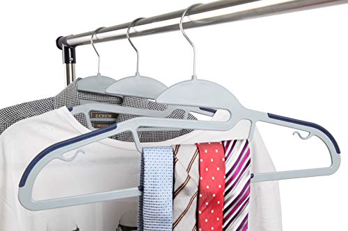 Finnhomy 50 Pack Plastic Hangers, Durable Clothes Hangers With Non-Slip Pads, Space Saving Easy Slide Clothes Hanger For Closet, Great For Shirts, Pants, Scarves, Strong Enough For Coat #TOP4