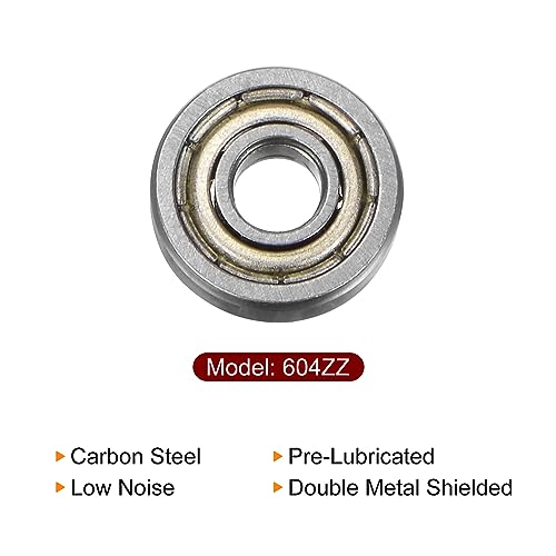 QUARKZMAN 16 Stück 604ZZ Kugellager 4x12x4mm Karbonstahl Doppel Abgeschirmt Z1 Lager für Motoren