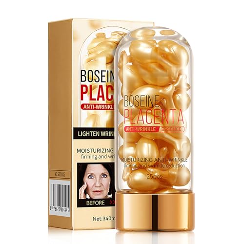 Sheep Placenta Face Serum Capsules - Anti Wrinkle & Anti-Aging Serum for Face - Facial Essence for Firmness, Wrinkle Reduction & Skin Repair - 25 Capsules for Youthful, Radiant Complexion