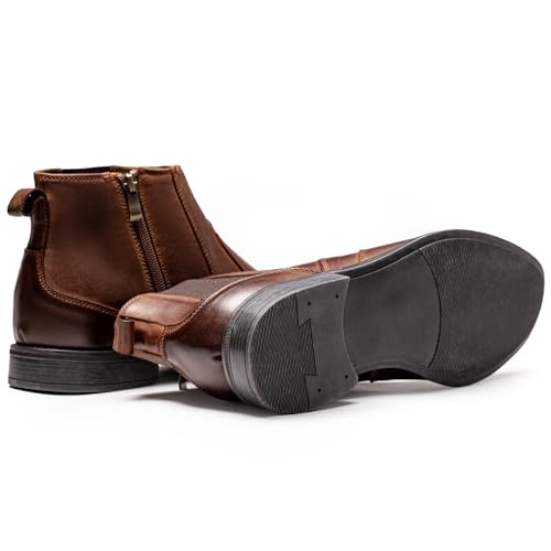 Image of Holy dove Chelsea Boots Men - Genuine Leather,Chelsea Boots for Men with Side Zipper, Casual Slip-On Ankle Boots, Chukka & Oxford Style Dress Boots