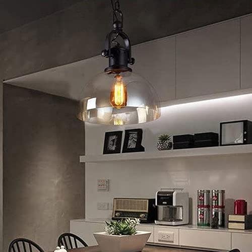 Lámpara de araña de cristal E27 retro con cadena ajustable para comedor 2