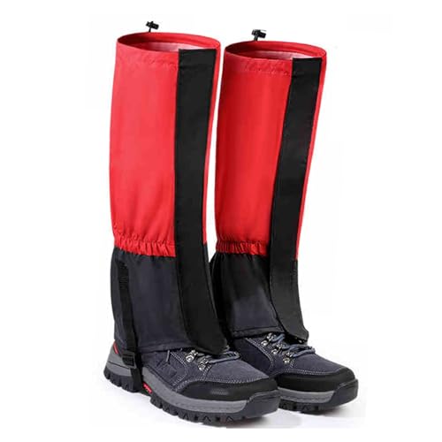 Hiking Gaiters, Cross-country Gaiters, Shoe Protection, Hiking Leg Covers, Suitable for Snow snd Mountain Climbing(Red)