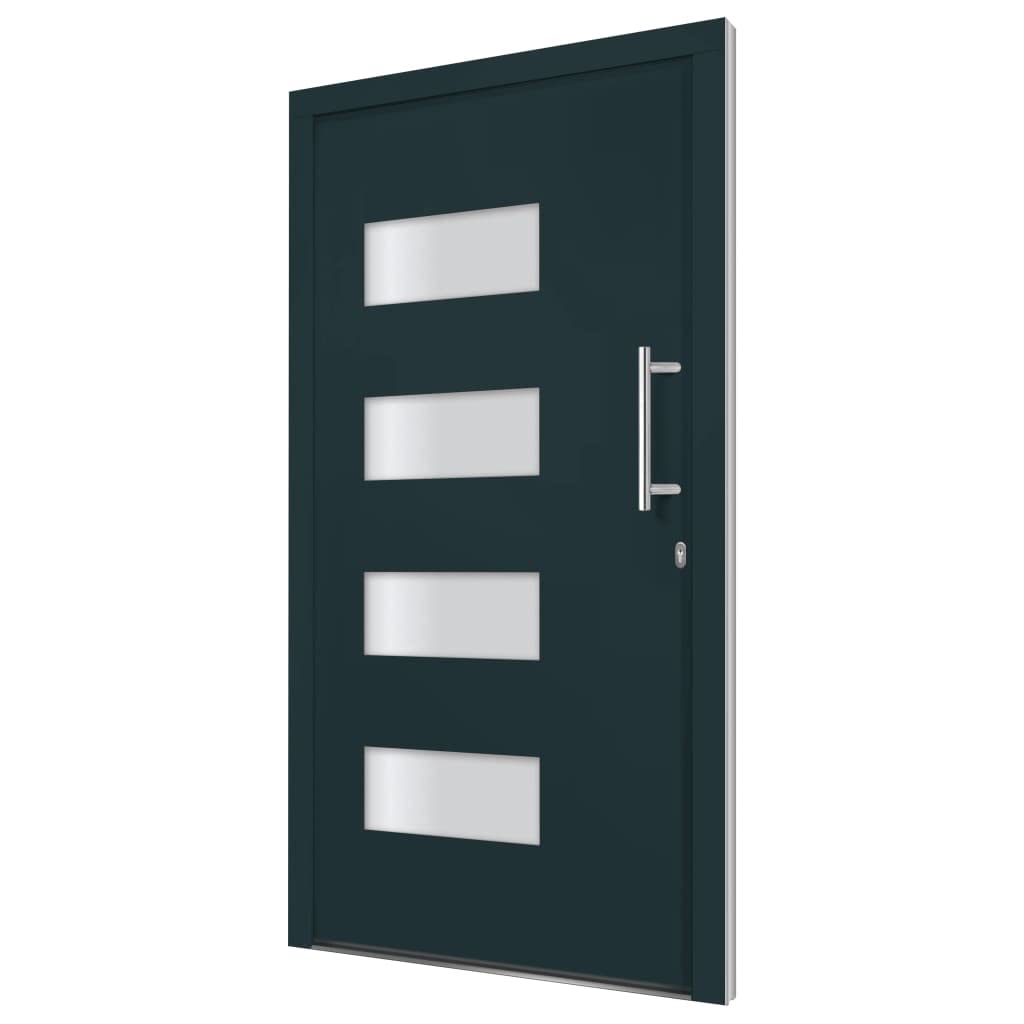 Willood Haustür Aluminium und PVC Anthrazit 100x200 cm Anthrazit Rechts
