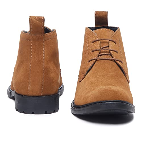 Image of LOUIS STITCH Men's Italian Suede Leather Boots British Chukka Style Handmade High Ankle Boot for Men Biking Hiking (SU-CK)