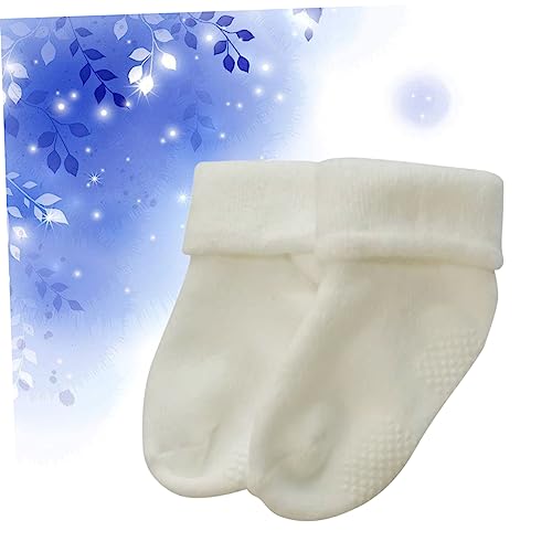 Socks for Socks for Boys and Newborn Cotton Sole Girl Child Thicken White4