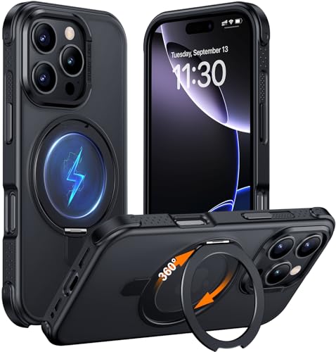 Anneau magnétique pour iPhone 16 Pro 6,3 pouces 2024 noir mat
