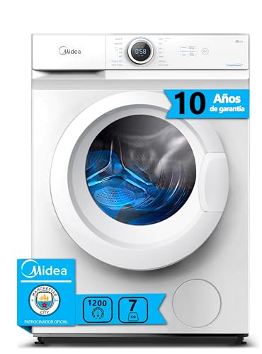 Midea Lavadora Carga Frontal 7kg de 1200 rpm y panel digital - Lavadoras con 15 Programas + Diseño Superior Ultra Slim - Maquina de Lavado de Libre Instalación - Lavado Rápido y Modo Eco
