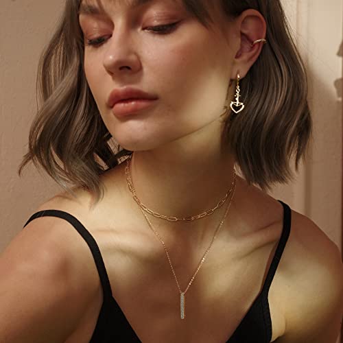 Image of MEVECCO Dainty Pendant Layered Necklaces for Women