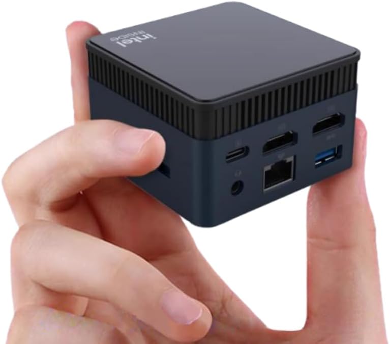 WayPonDEV BY51 Intel Alder Lake N100 Mini-Computer, Windows 11 Pro Mini-PC, LPDDR5 RAM, unterstützt Dual 4K Display, WiFi5/BT4.2, GbE für Büro-Heimkino-Gaming (12GB RAM +256G SSD)
