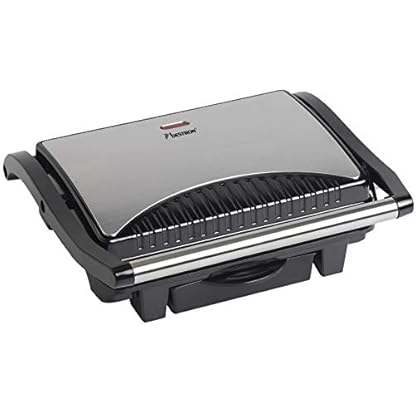 Bestron elektrischer Kontaktgrill mit Auffangschale, Sandwichmaker mit Cool-Touch-Handgriff & Antihaftbeschichtung, Paninimaker mit 1000 Watt, ASW113S, Farbe: Silber / Schwarz – Bild 5