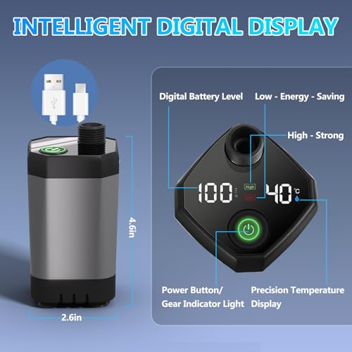 Ducha portátil BSEED para camping con calentador de inmersión de 6000mAh recargable, con pantalla LED inteligente, ducha exterior para senderismo, viajes, mascotas y lavado de autos miniatura 6