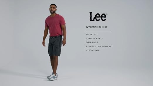 Short Cargo Lee Dungarees - Noir - Taille 50 (grande Taille) - Avec Ceinture - Homme