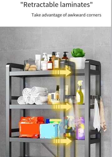 Étagère à linge robuste en métal noir structure stable pour lave-linge et sécheuse compacte - 5