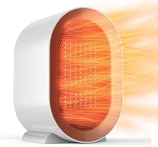 Space Heater, Portable Ceramic Plug in Fan Heater, Ceramic Heaters for Home Low Energy, Electric Fan Heater Silent with Overheating & Tip-Over Protection, 3s Fast Heating, 2 Modes for Home Office Desk