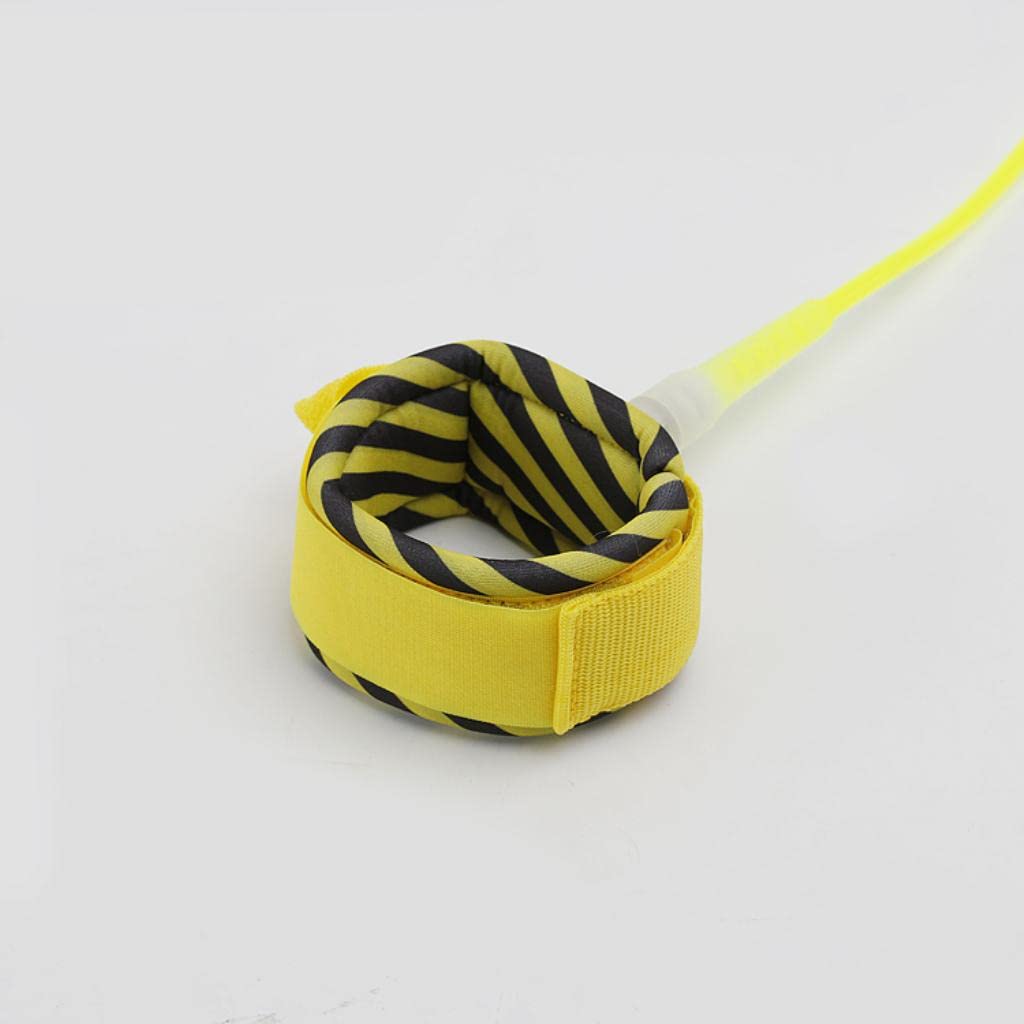 Amagogo Surfboard Leash, Robustes 6 Mm Surfboard Beinseil mit Doppelten Wirbeln, Rostfrei, Gelb 8 Fuß