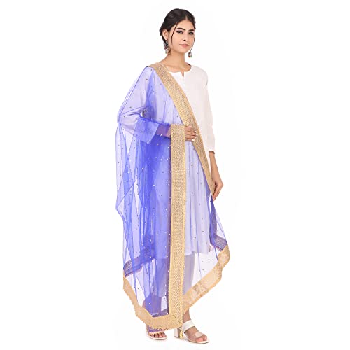Image of Traditions Bazaar Women's Net Zari Border Dupatta