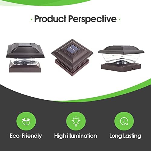 Vista 5 de Wecusn Luces solares para postes al aire libre, luces solares para postes al aire libre, impermeables, para postes de valla, luces de poste al aire