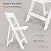 VINGLI Resin Folding Chairs with Cushion, Foldable Plastic Chair with Comfortable Padded Seats, Perfect for Event Party Indoor Outdoor, White, 4 PC
