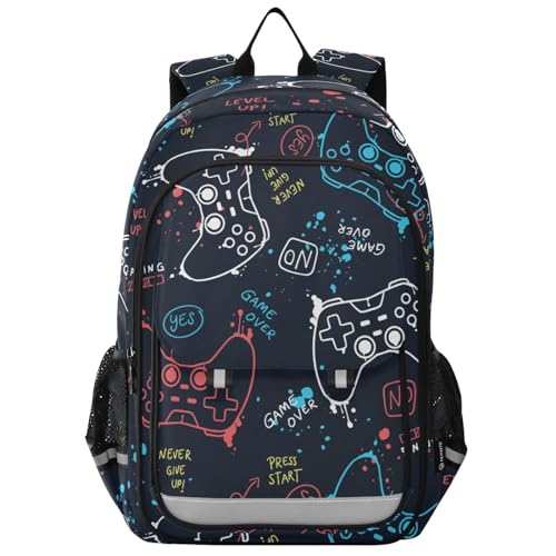 Backpack Gaming Gamepad Pattern Toddler School Bags Child Lightweight Preschool Large Bookbags for Girls-Boys Middle-School Elementary