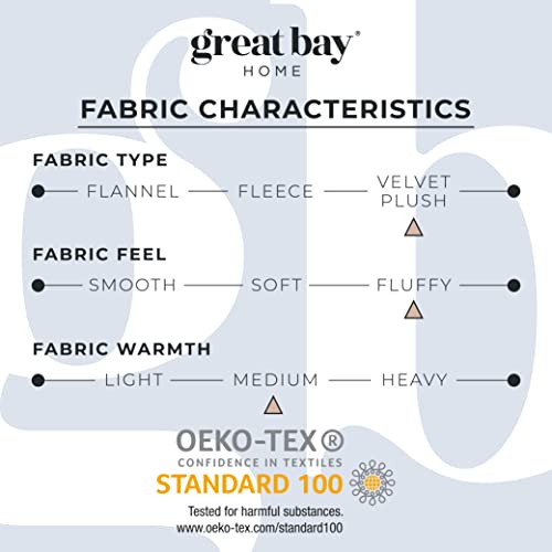 Great Bay Home Micro Fleece Extra Soft Cozy Velvet Plush Printed Sheet Set. Deluxe Bed Sheets With Deep Pockets. Velvet Luxe Collection  thumb #4