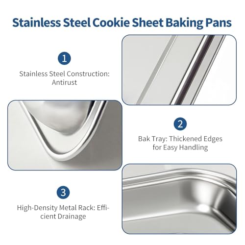 Plaques de cuisson pour pain et biscuits faits maison avec grille inox - 4