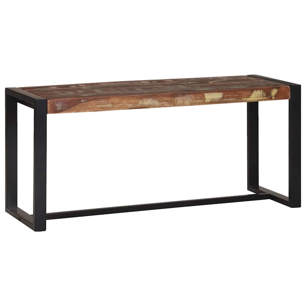 Ławka z litego drewna mango z miejscem do przechowywania, do przedpokoju, ławki garderobianej i regału na buty, 100 x 35 x 45 cm, stabilna ławka do salonu, jadalni, ławeczka, z klapką i
