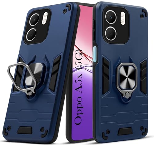 Image of AIBEX Armor Back Cover Compatible for Oppo A5X 5G| Rugged Shockproof Case with Ring Holder & Kickstand | Military-Grade Protection | Magnetic Car Mount Compatible