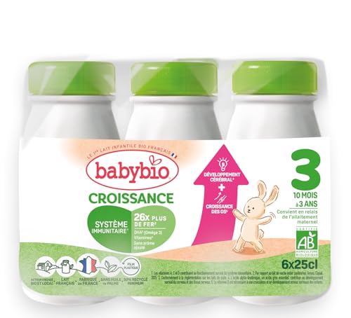 Babybio croissance au lait de vache français 6 bouteilles de 25cl