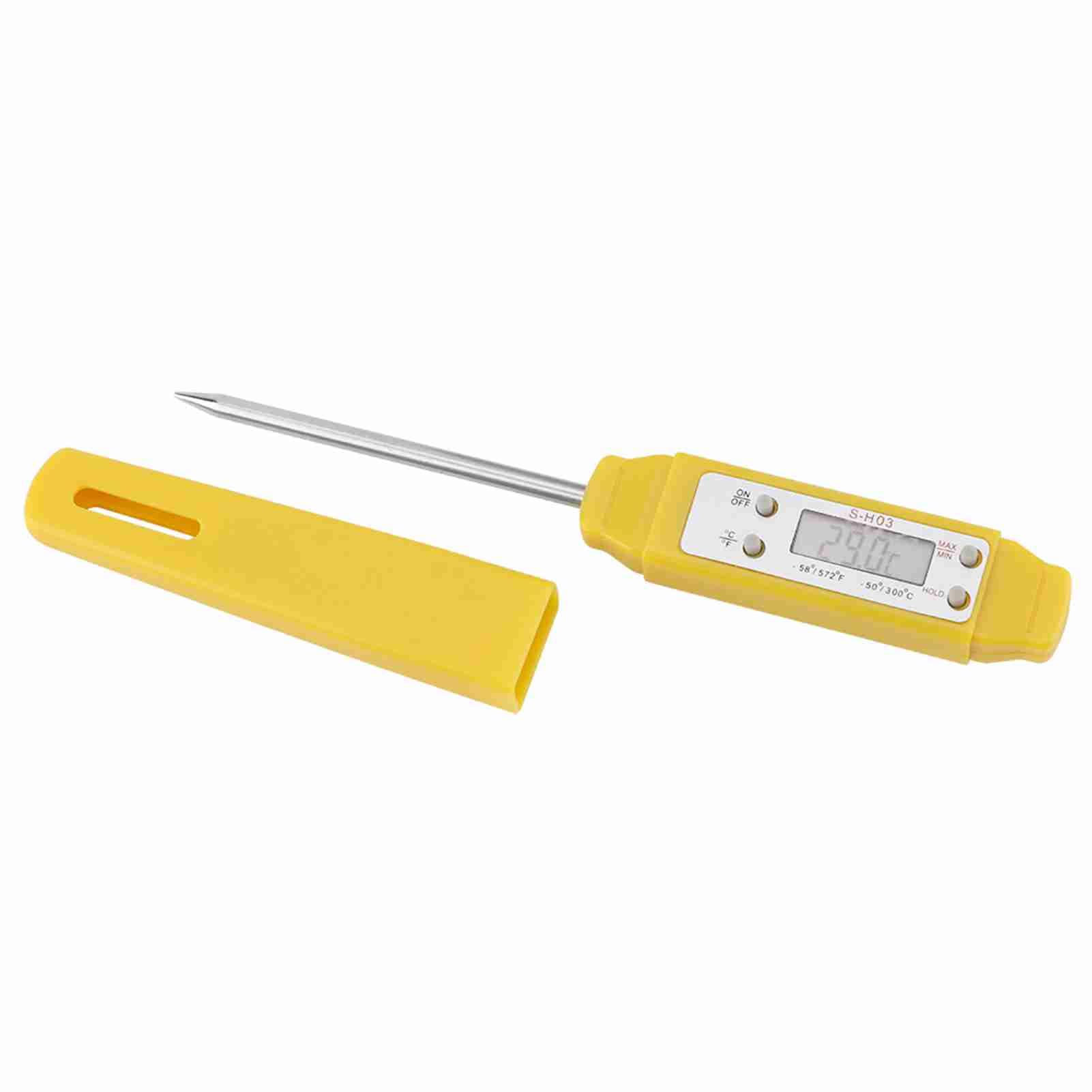 Jwthee Digital Meat Thermometer for Grilling,Digital Instant Read Meat Thermometer with Kitchen Cooking BBQ Meat Probe Kitchen Food LCD Thermometer (Yellow)