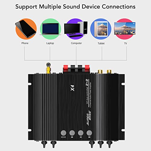 Amplificador, Amplificador de Potência do Receptor de 100-240 V Com Controle de Graves de 4 Canais C