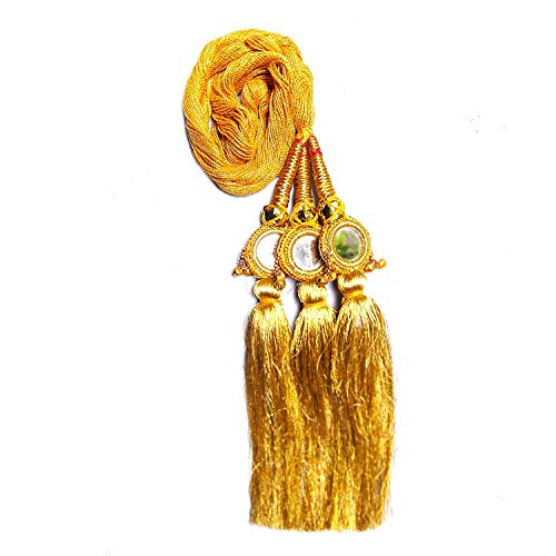 Paradise® Punjabi Hair Parandi Paranda for Women & Girls 30" Long Braid Hair Extension Traditional Braid Decoration for Party, Wedding & Festivals Hair Accessory(Full Golden)