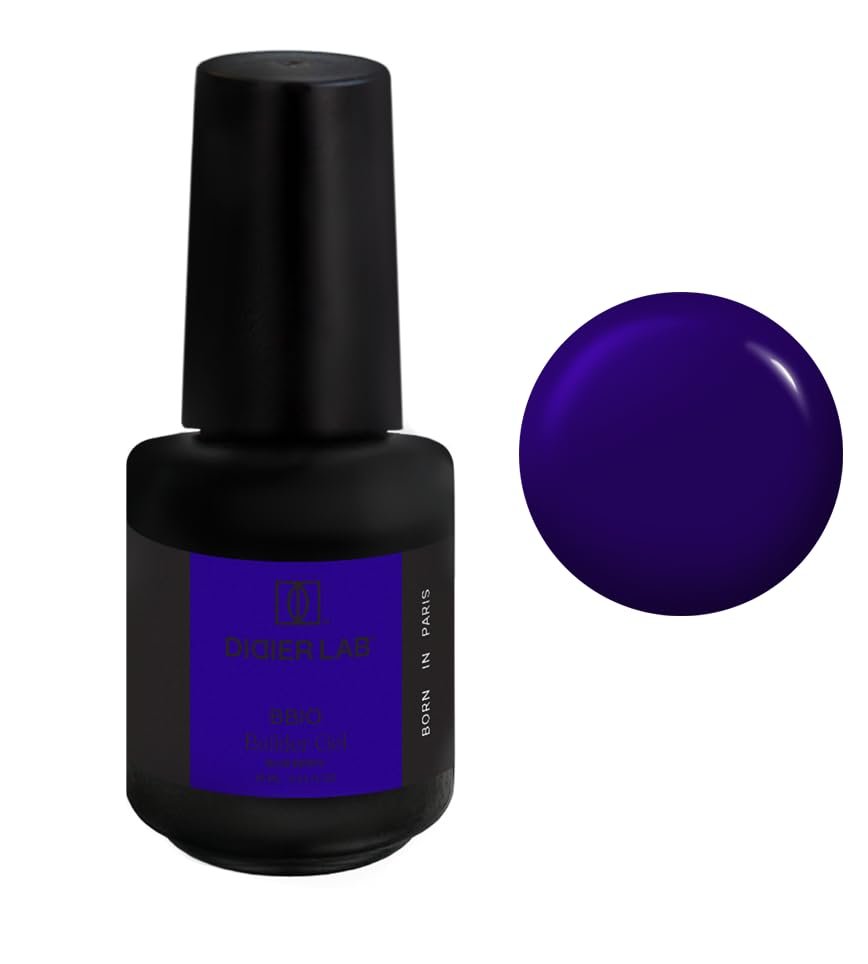 DIDIER LAB BBIO Builder Gel in a Bottle - Blue Berry - Clean Formula Free from HEMA and TPO - Self-Leveling Builder Gel for Nails - Builder in a Bottle Gel for Strengthening Nails - 15ml