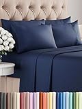 King Size Sheet Set - 6 Piece Set - Hotel Luxury Bed Sheets - Extra Soft - Deep Pockets - Easy Fit - Cooling Sheets - Wrinkle Free - Royal Blue - Navy Blue Bed Sheets - Kings Sheets - 6 PC