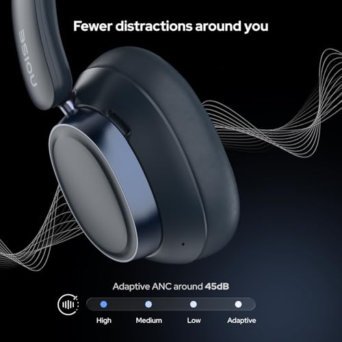 Image of Noise Airwave Max 6 Wireless Bluetooth Headphones (2026 Launch), Hi-Res LDAC Audio, Adaptive ANC 45dB, 120H Battery, Low Latency 80ms, Deep Bass, Over-Ear Noise Cancelling Headphones (Cobalt Blue)