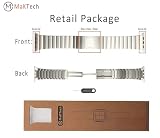 MaKTech Opaska Tytanowa,Lekki Metalowy Pasek do Bransoletki z Wbudowaną Klamrą Applee Watch Seria 11/10/9/8/7,Ultra 3/2/1,SE 3/2/1 [2025] (46mm/45mm/44mm/49mm,Tytan)