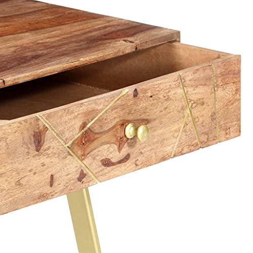 Bureau Bois Massif Moderne Style Industriel de Bureau Ordinateur Rangement - 5