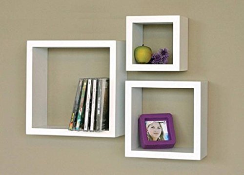Onlineshoppee Cuadrado Set of 3 MDF Wall Shelf