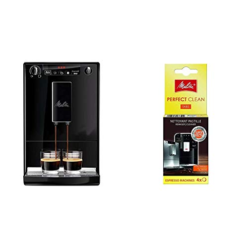 Melitta Caffeo Solo Cafetera Molinillo, 15 Bares, Caf en Grano para Espresso, Limpieza Automtica, Personalizable, 1400 W, 1.2 litros + 178599 - Pastilla limpiadoras para cafeteras