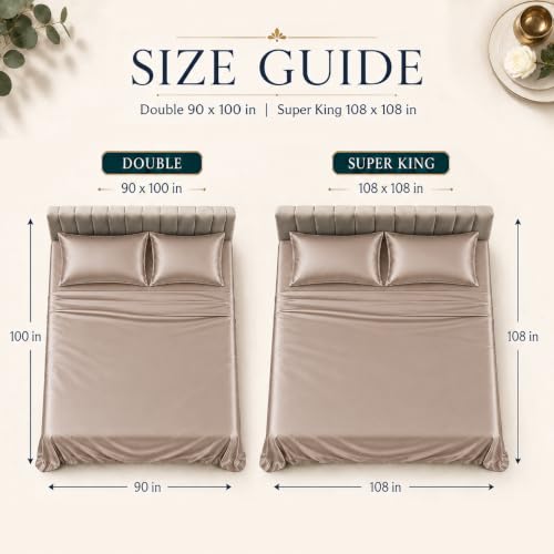 Image of Cloth Fusion Flat Satin Bedsheet Super King Size 108x108 inch