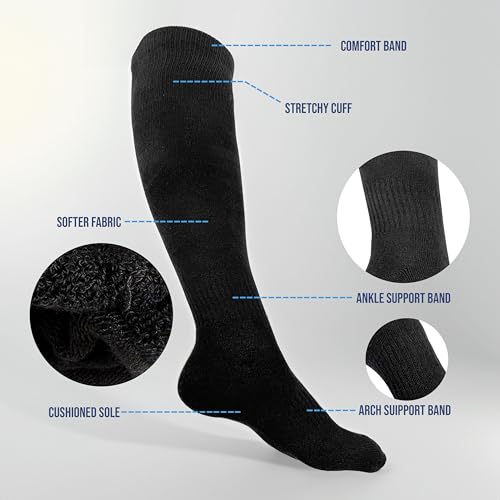 Winterlace Soccer Softball Baseball Socks 3 Pairs Knee High for Men Women Youth Kids Athletic Football3