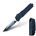 PoLe.Craft Cuchillo Plegable Navaja de Bolsillo Cuchillo Supervive - 440C Steel 58 HRC OTF Doble Acción - para Seguridad Defensa Aventura Senderismo Pesca Caza con Clip Vidrio Bolsa (THK-9263)